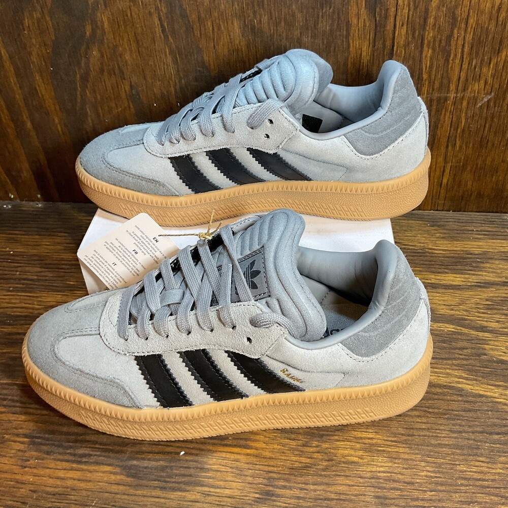 ADIDAS SAMBA XLG J GREY COLOR KIDS SIZE 5.5 WOMEN SIZE 7
